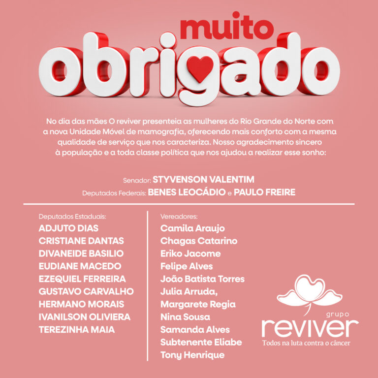 Nosso agradecimento a quem apoia a causa da saúde feminina